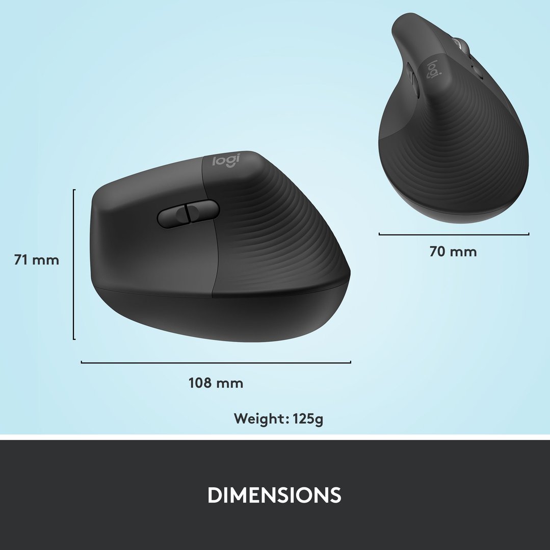 Logitech Lift Vertical Ergonomic Mouse. 910-006479
