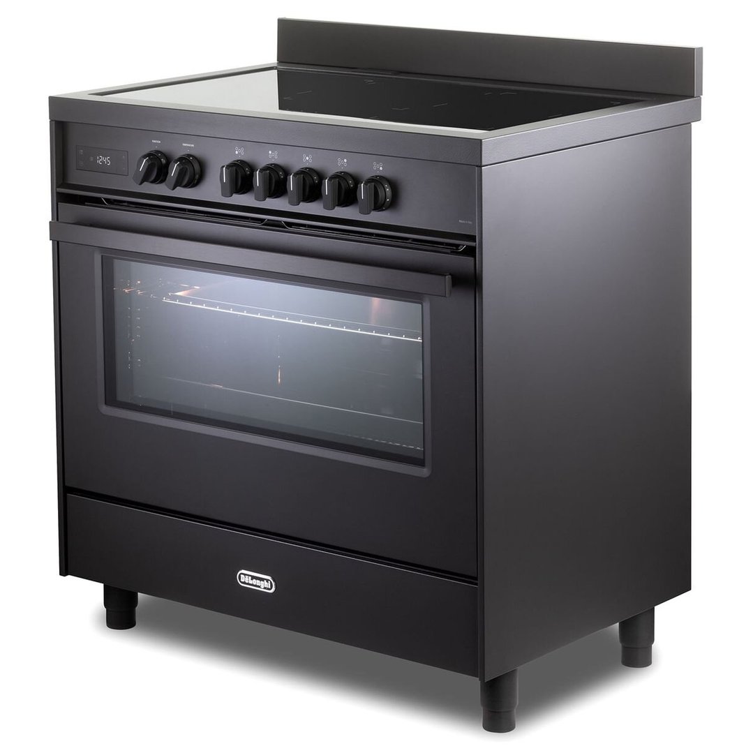 Delonghi 90cm Freestanding Deluxe Induction Cooker - Anthracite DEF1407INDMB