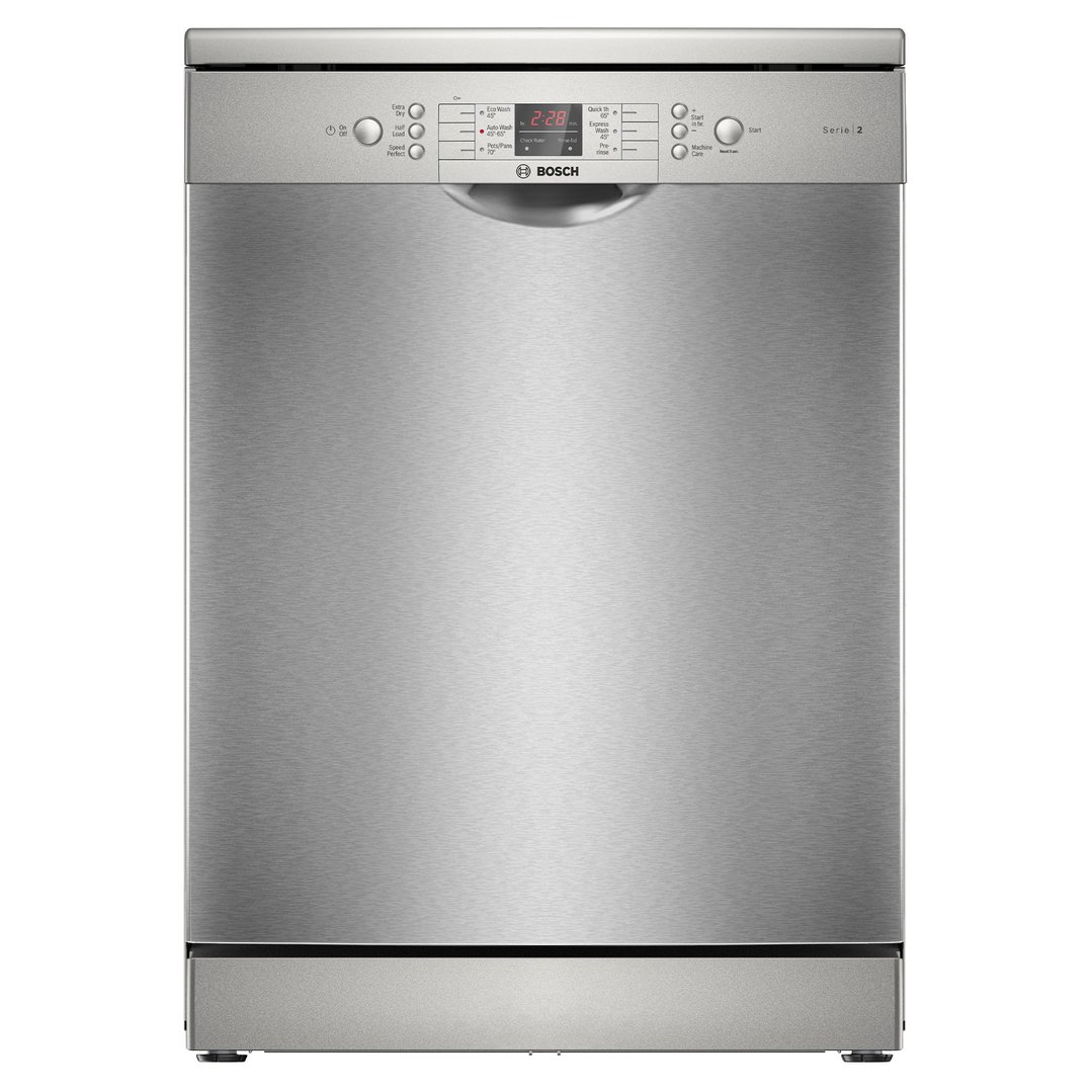 Bosch 60cm, Series 2, Free-standing Dishwasher, Brushed Steel SMS26AI03A