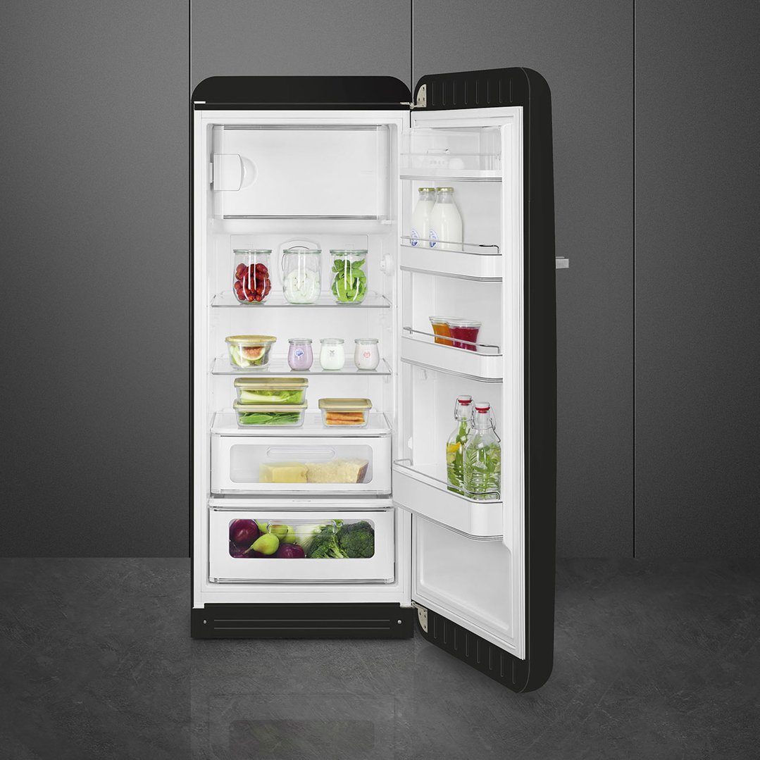 Smeg FAB 28 50’S Style Retro Refrigerator, Right Hand - Black FAB28RBL5AU