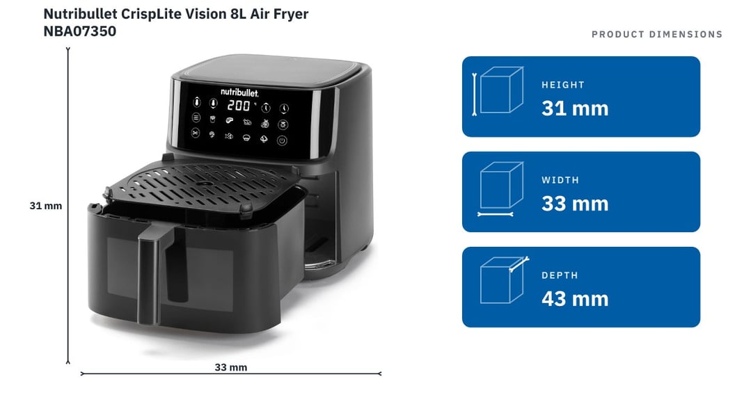 Nutribullet CrispLite Vision 8L Air Fryer NBA07350