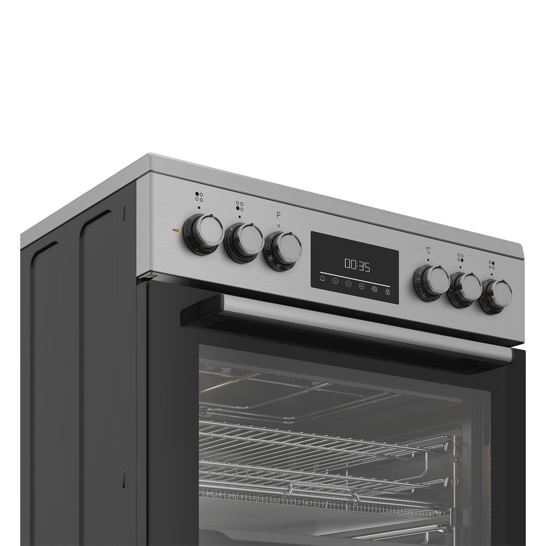 Beko Aeroperfect 60cm Freestanding Cooker with SteamAdd & Airfry and Ceramic Cooktop - Stainless Steel BFCB60VMX