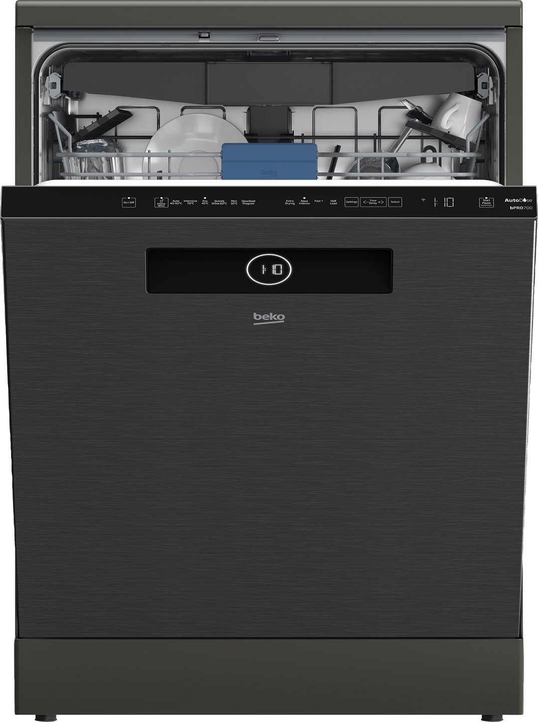Beko 16 Place Setting Freestanding Dishwasher with Autodosing - Dark Stainless BDFB1650ADX