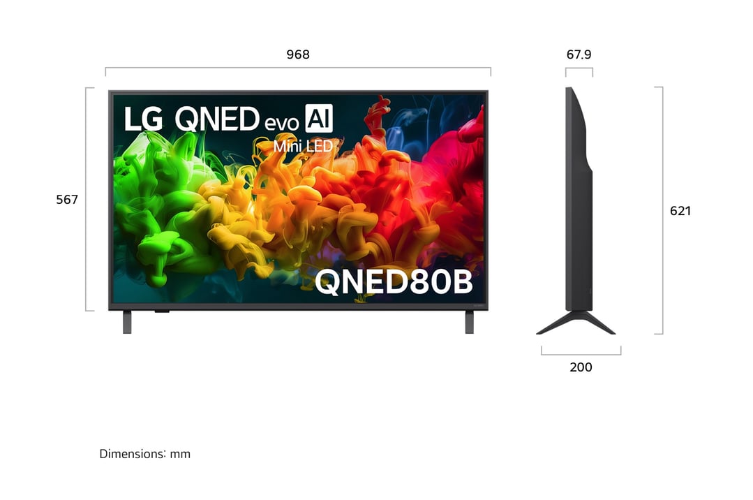 LG 43" QNED80B 4K AI Mini LED Smart TV 2026 43QNED80BSA