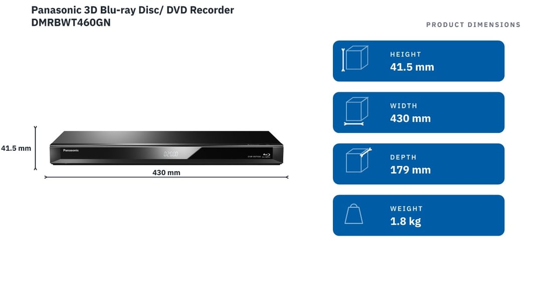 Panasonic DMRBWT460GN 3D Blu-ray DVD Recorder - | Bing Lee - Bing Lee