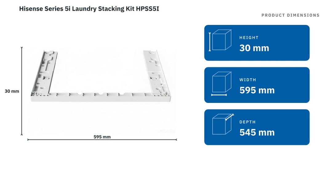 Hisense Series 5i Laundry Stacking Kit HPSS5I — product dimensions