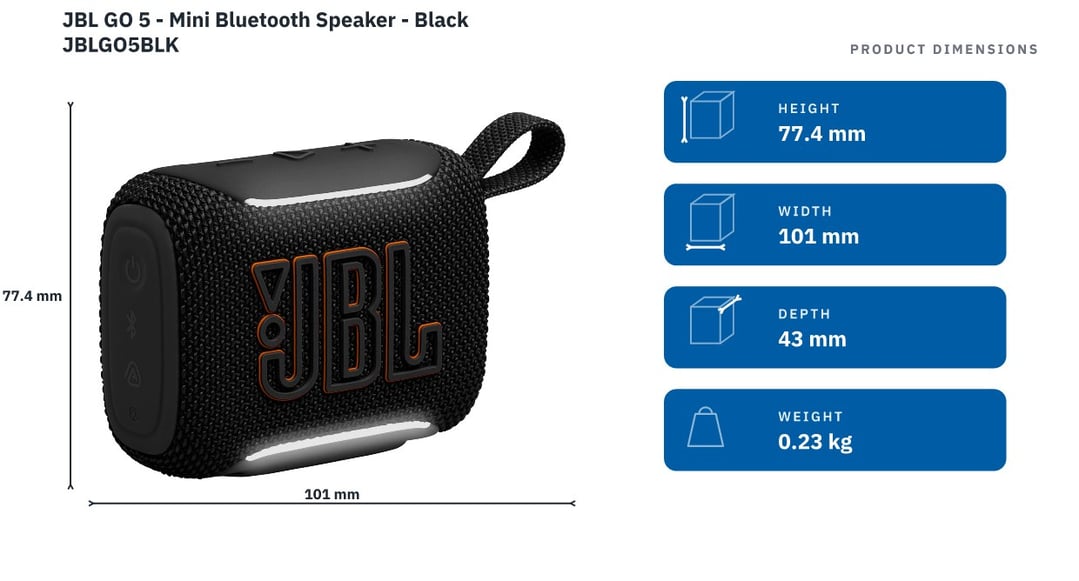 JBL GO 5 - Mini Bluetooth Speaker - Black JBLGO5BLK
