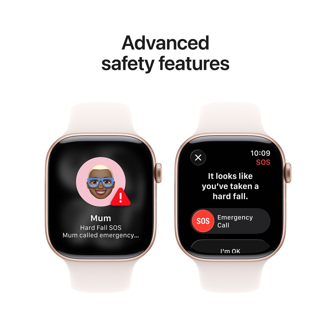Apple Watch Series 11 46mm Rose Gold Aluminium Case GPS Sport Band (M/L) (Light Blush) MEV74X/A