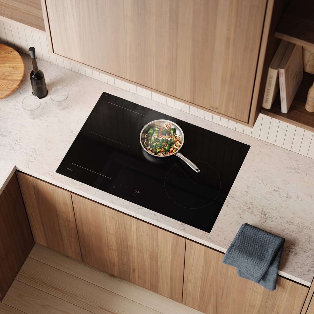 ASKO 80cm 4 Zone Series 5 Induction Cooktop - Black Glass Ceramic HI5842FBG1
