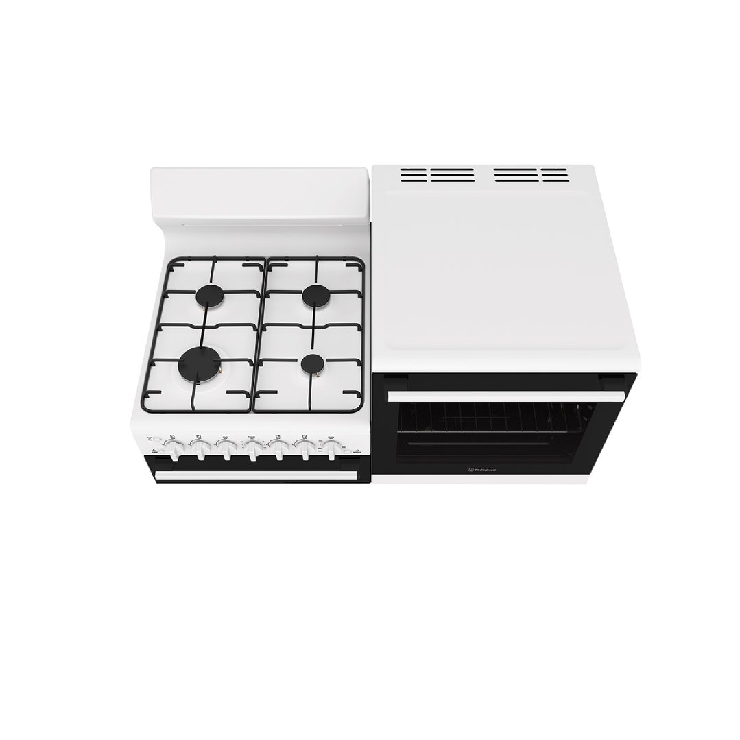 Westinghouse 110cm Elevated Gas Freestanding Cooker White WDG112WCNG-L