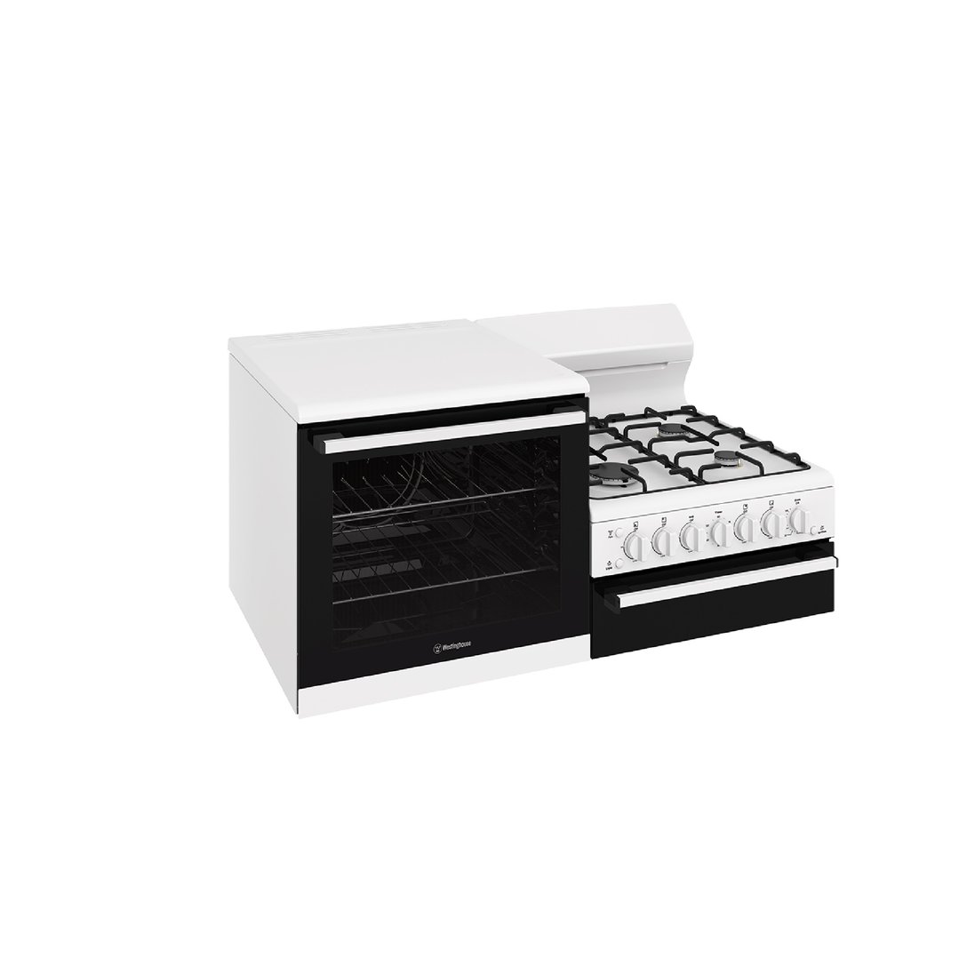 Westinghouse 110cm Elevated Gas Freestanding Cooker White WDG112WCNG-L