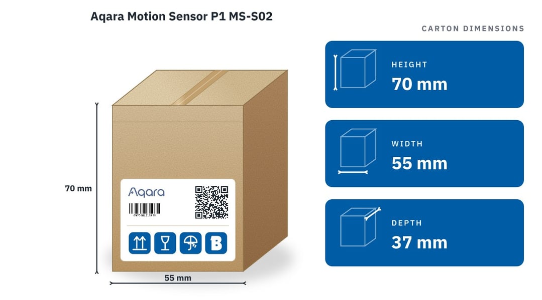 Aqara Motion Sensor P1 MS-S02 — packaged dimensions