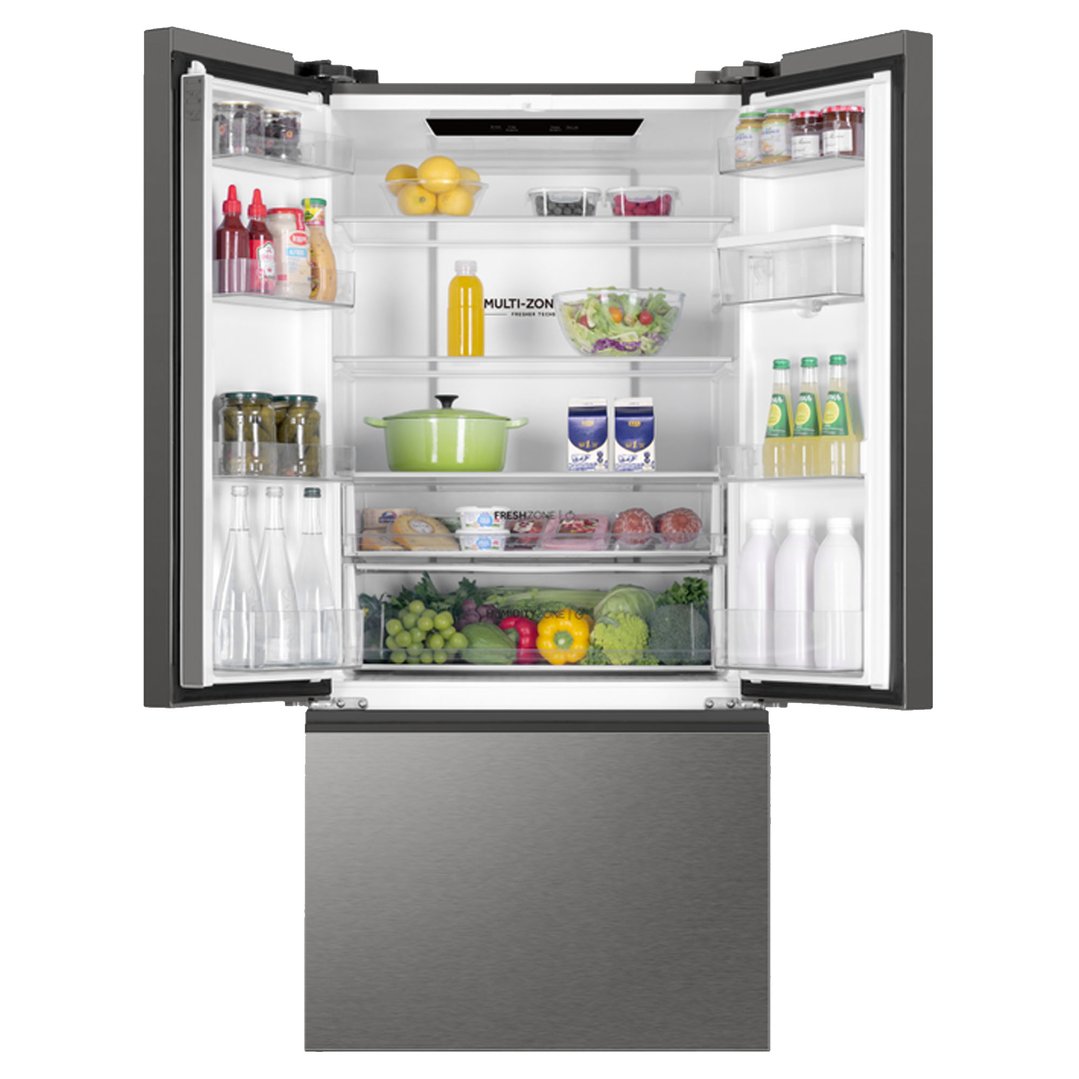 Haier 509L 500 Series French Door Refrigerator Freezer Satina HRF510FHS