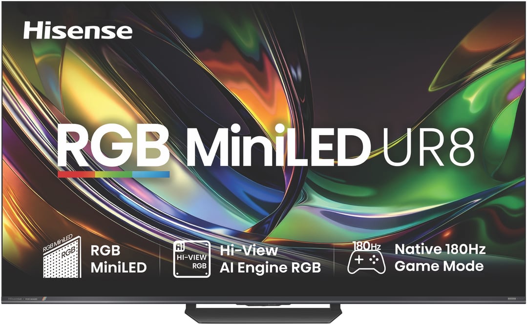Hisense 75" RGB MiniLED UR8S 180Hz 4K Smart AI TV (2026) 75UR8SAU