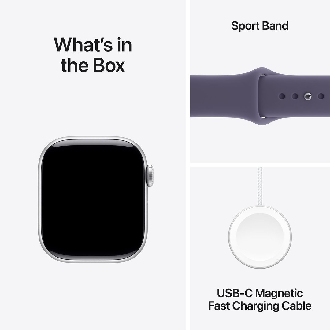 Apple Watch Series 11 42mm Silver Aluminium Case GPS Sport Band (M/L) (Purple Fog) MEU74X/A