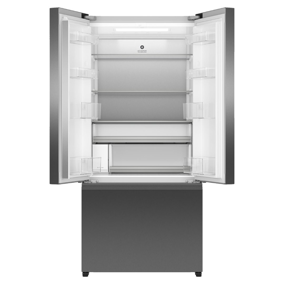 Fisher & Paykel 511L Series 7 Black Stainless Steel French Door Refrigerator Freezer, Ice & water RF505ANUB1
