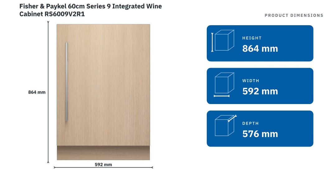 Fisher & Paykel 60cm Series 9 Integrated Wine Cabinet RS6009V2R1