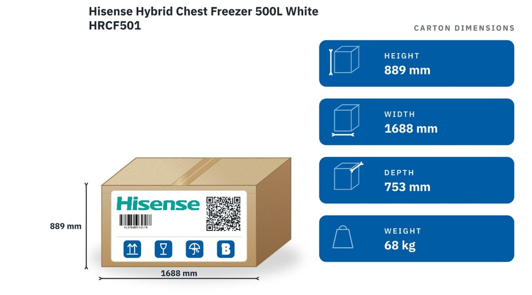 Hisense Hybrid Chest Freezer 500L White HRCF501