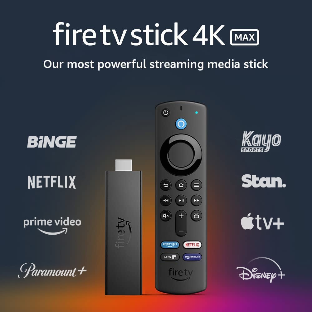 Amazon Fire TV Stick 4K Max, Stream BINGE, Kayo Sports, Netflix, Prime