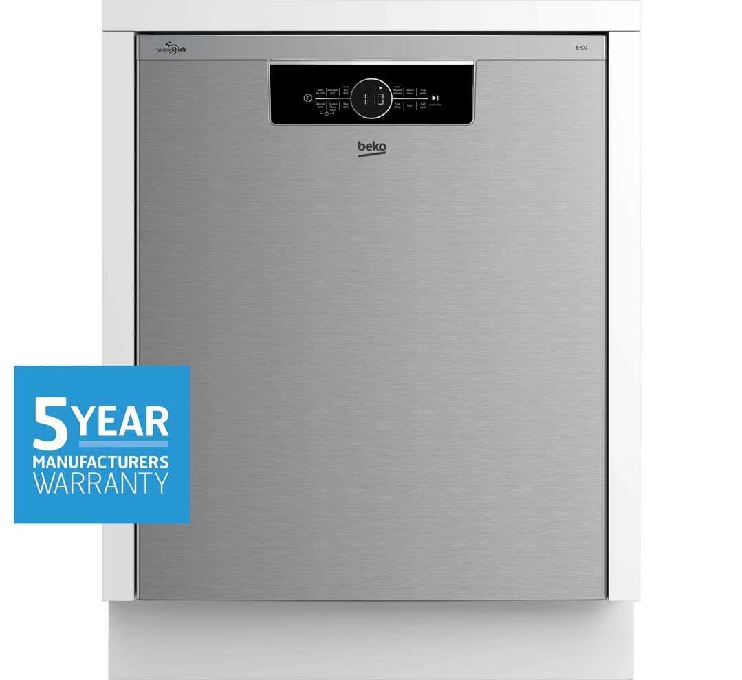 Beko 14 Place Setting Built Under Dishwasher - Platinum Steel BDBU1430X