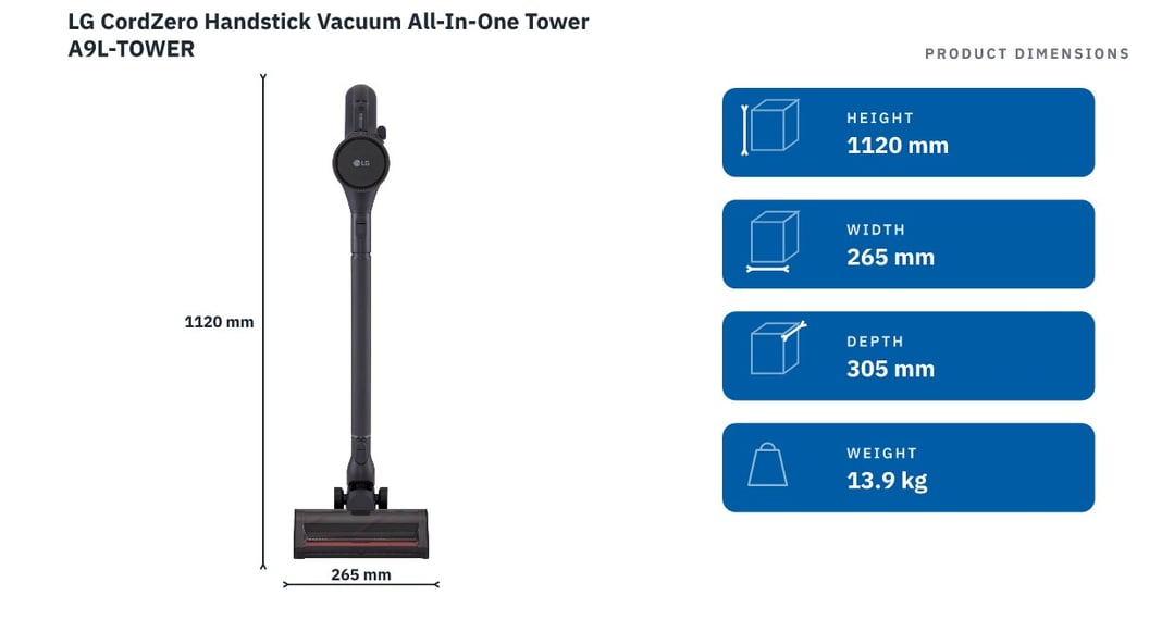 LG CordZero Handstick Vacuum All-In-One Tower A9L-TOWER