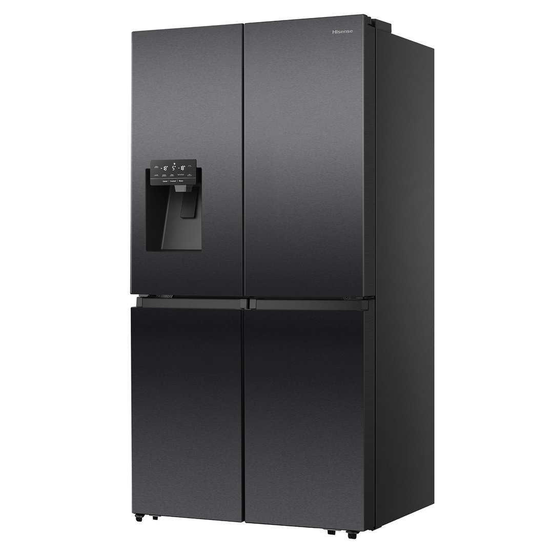 Hisense 585L PureFlat Eclipse French Door Fridge, Black Stainless Steel HRCD586TBWB