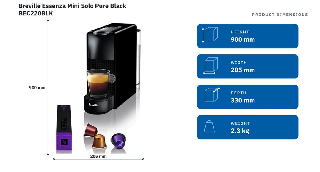 Breville Essenza Mini Solo Pure Black BEC220BLK