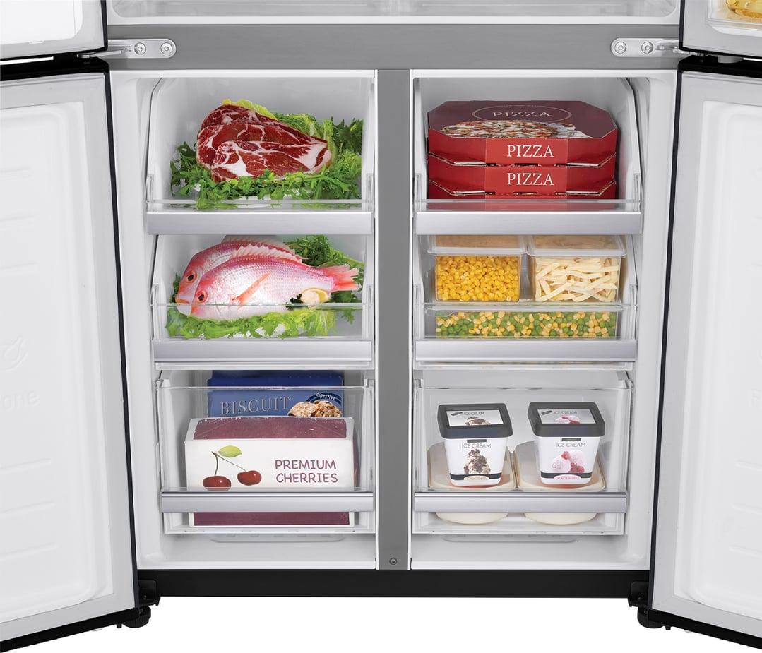 LG 506L Slim Plumbed French Door Fridge Matte Black Finish GFL570MBL