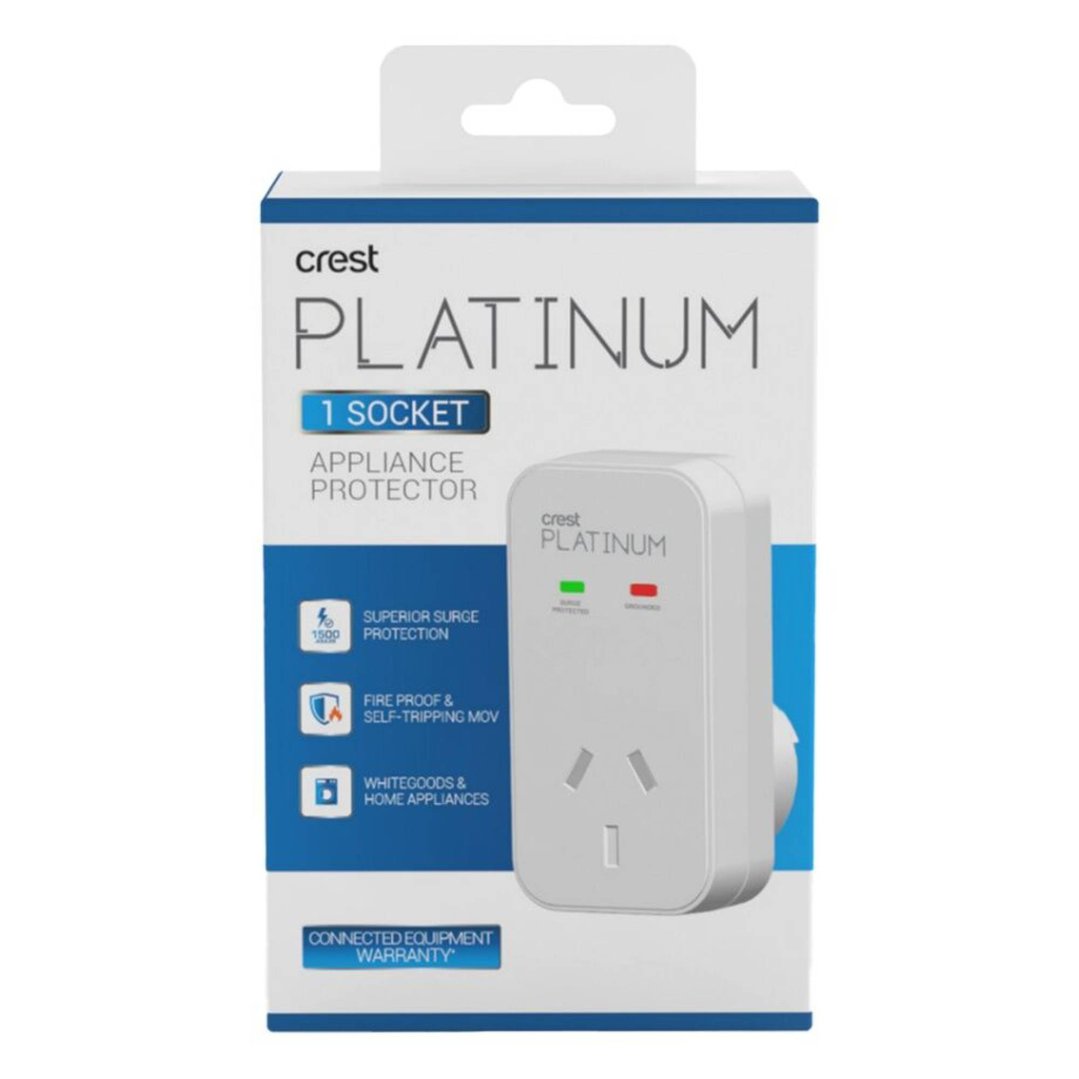 Crest Platinum Surge Protector 1 Socket Power Adaptor PWW14473