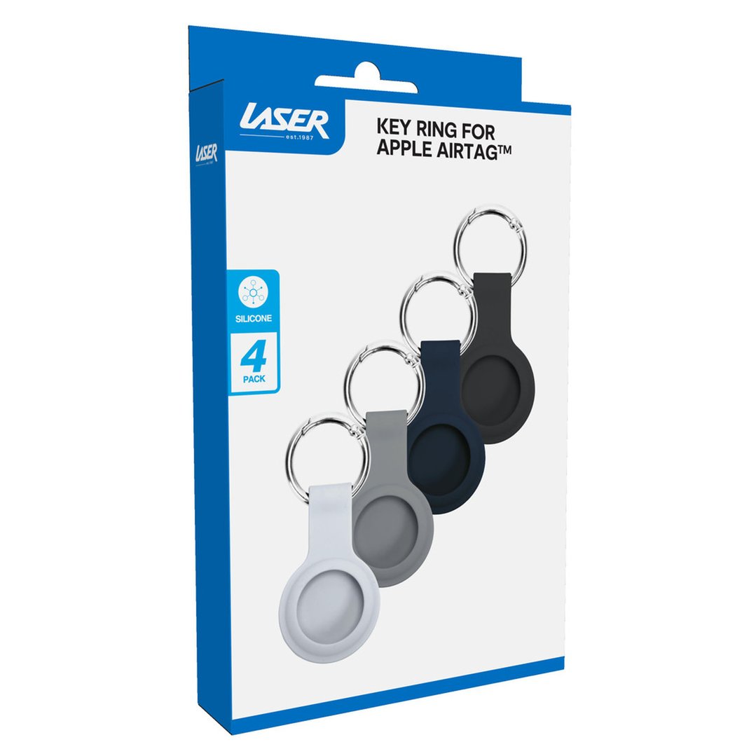 Laser 4-Pack Silicone AirTag Key Ring - Secure & Stylish AO-AT4P1-378