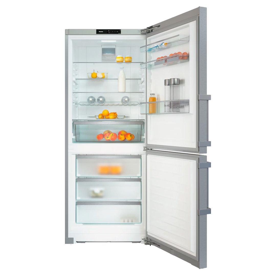 Miele 433L Freestanding Bottom Mount Fridge / Freezer CleanSteel KFN4776