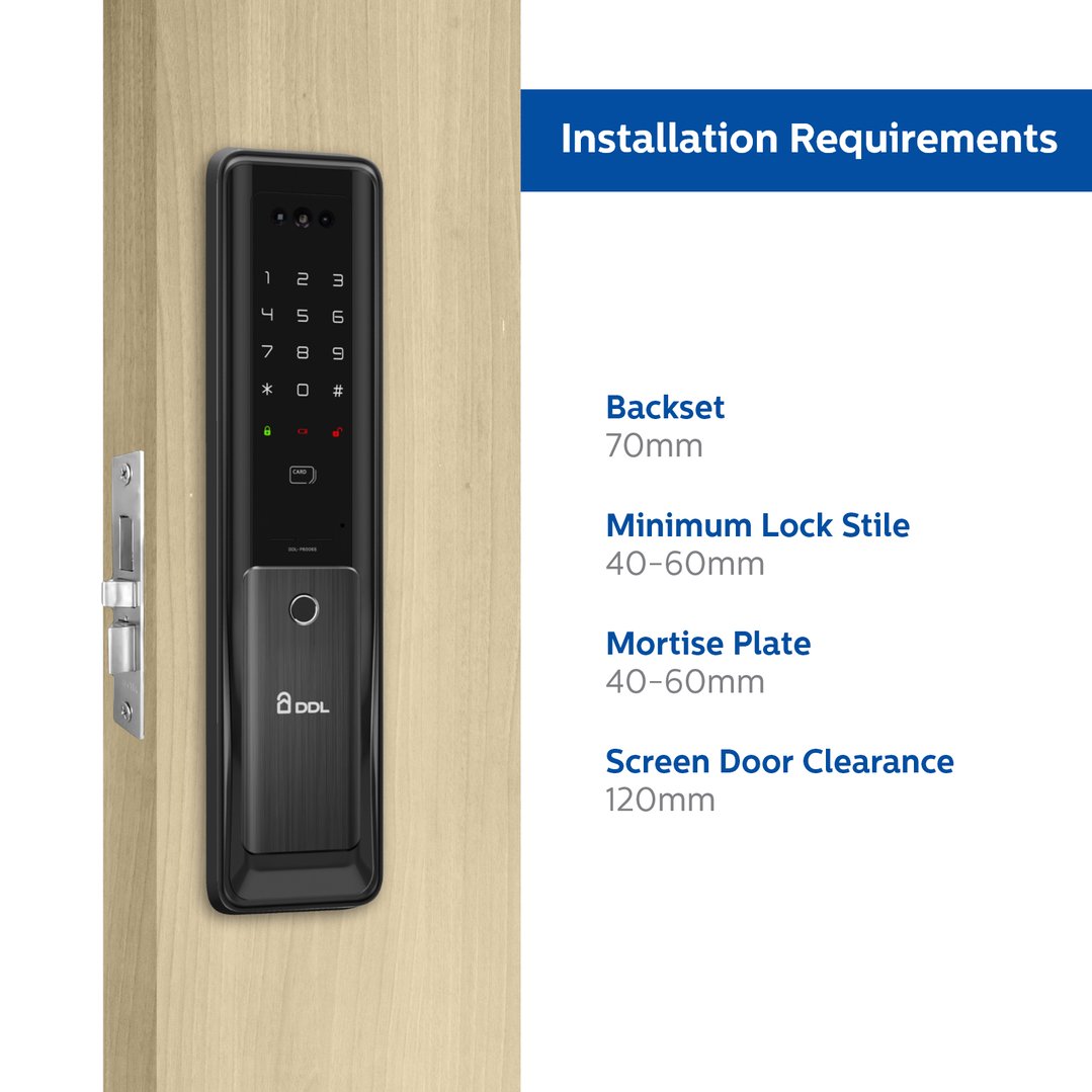 DDL Black Smart 3D Facial Recognition Smart Door Lock DDL-P6006S