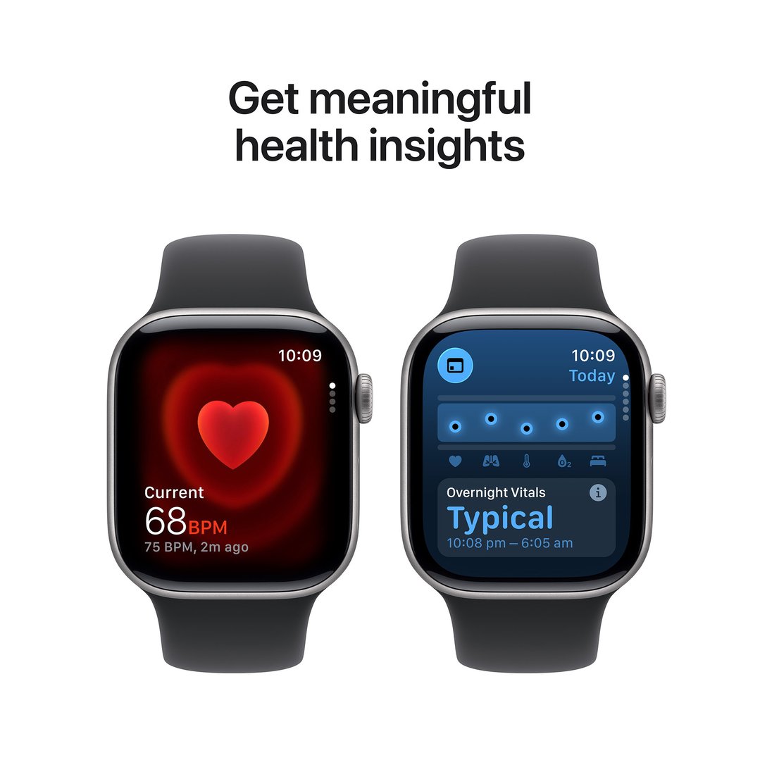 Apple Watch Series 11 42mm Space Grey Aluminium Case GPS Sport Band (M/L) (Black) MEQX4X/A