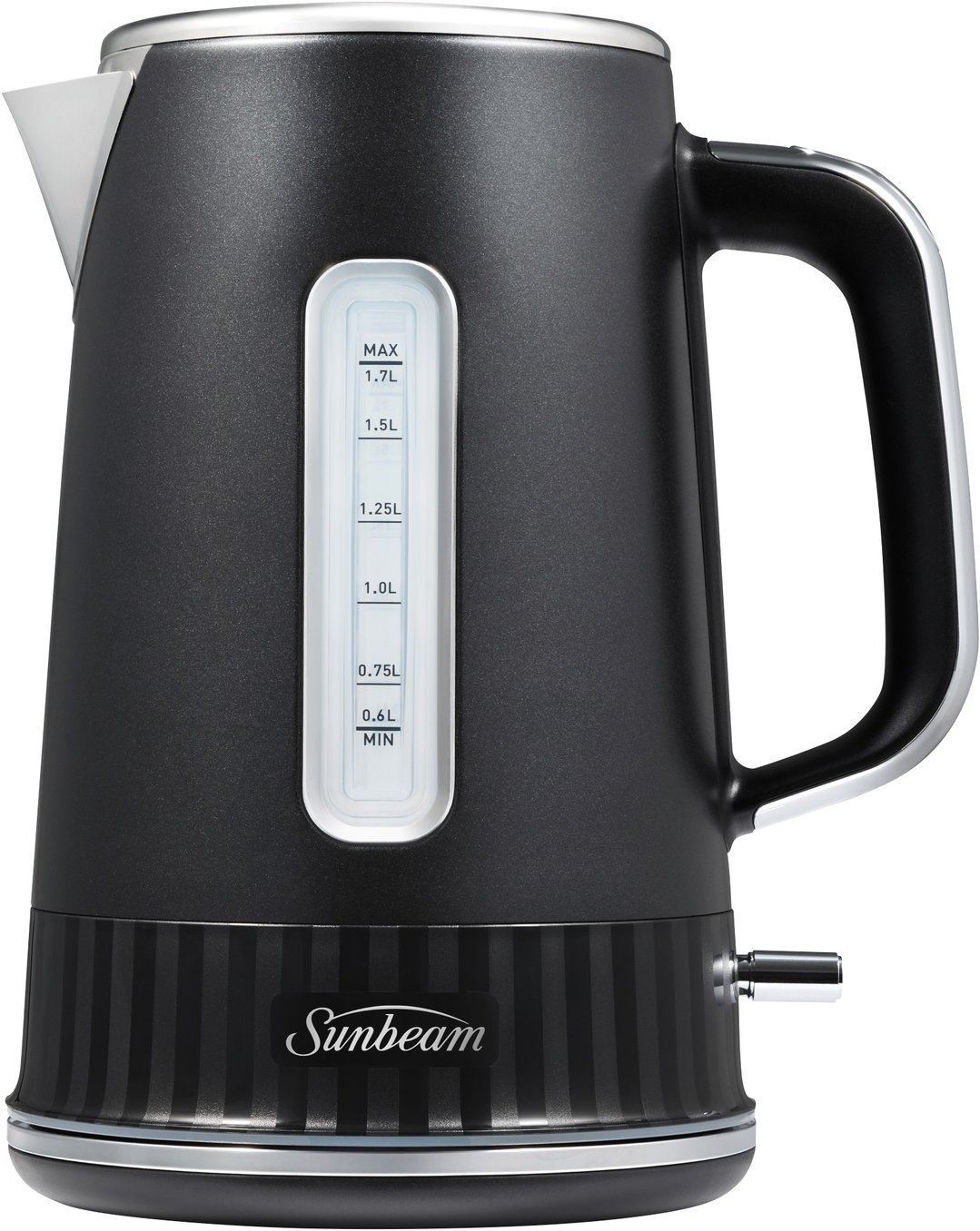 Sunbeam French Riviera Collection 1.7L Kettle and 4-Slice Toaster Breakfast Pack-Up Black Silver PUP8101BK