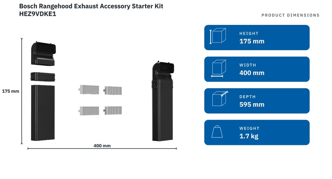 Bosch Rangehood Exhaust Accessory Starter Kit HEZ9VDKE1