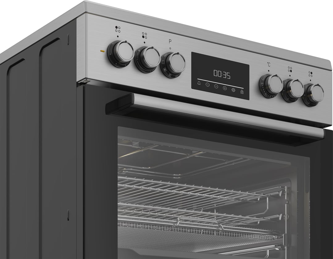 Beko Aeroperfect 60cm Freestanding Cooker with SteamAdd & Airfry and Ceramic Cooktop - Stainless Steel BFCB60VMX