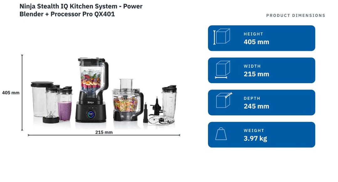 Ninja Stealth IQ Kitchen System - Power Blender + Processor Pro QX401