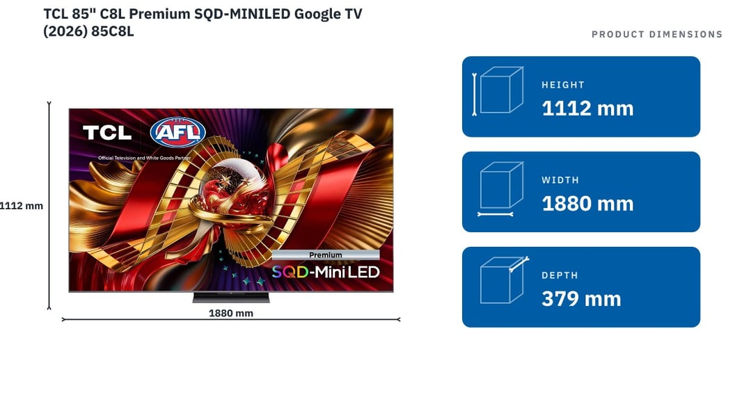 TCL 85" C8L Premium SQD-MINILED Google TV (2026) 85C8L