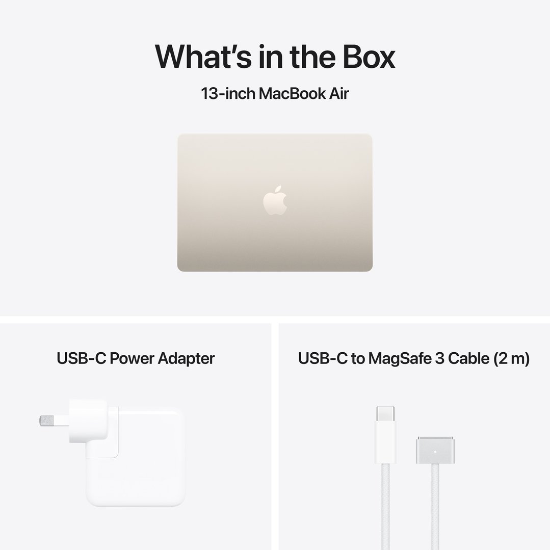 Apple 13" MacBook Air M5 chip with 10‑core CPU and 10‑core GPU, 24GB, 1TB SSD - Starlight MDHD4X/A
