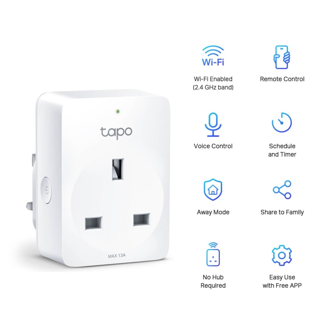 tp-link Tapo Mini Smart Wi-Fi Socket - 4 Pack P100-4