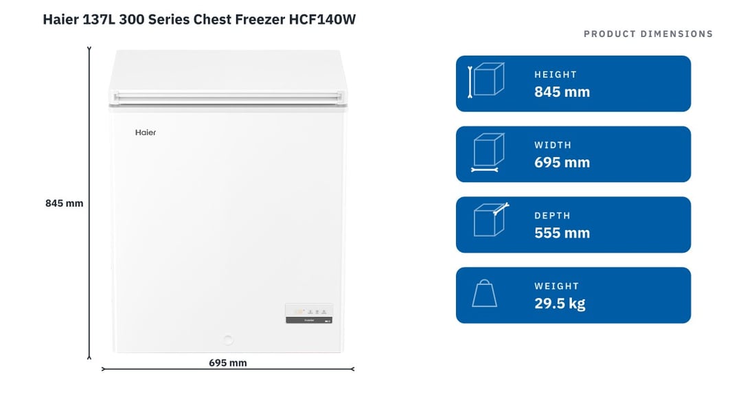 Haier 137L 300 Series Chest Freezer HCF140W