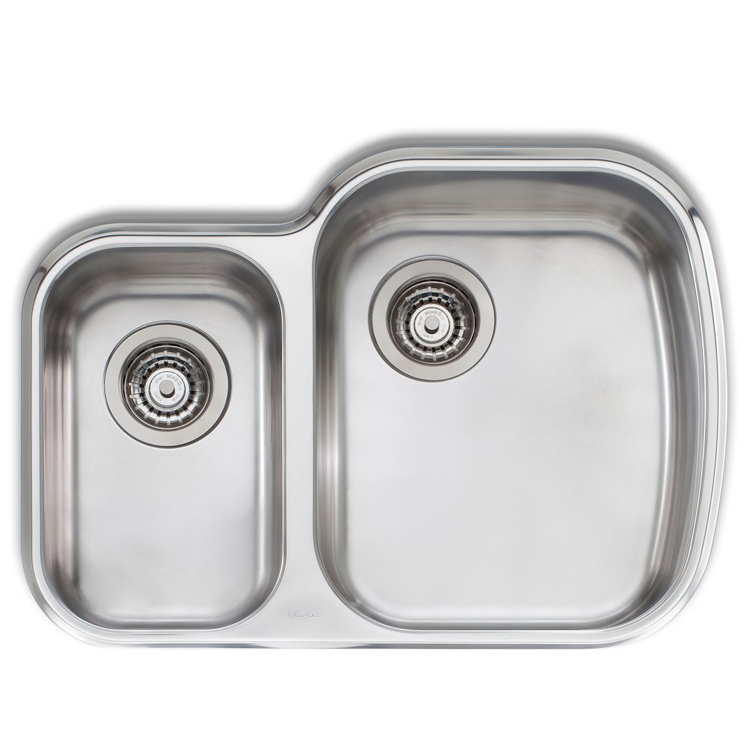 Oliveri 1 1/2 Right-Hand Double Bowl Undermount Sink MO72U