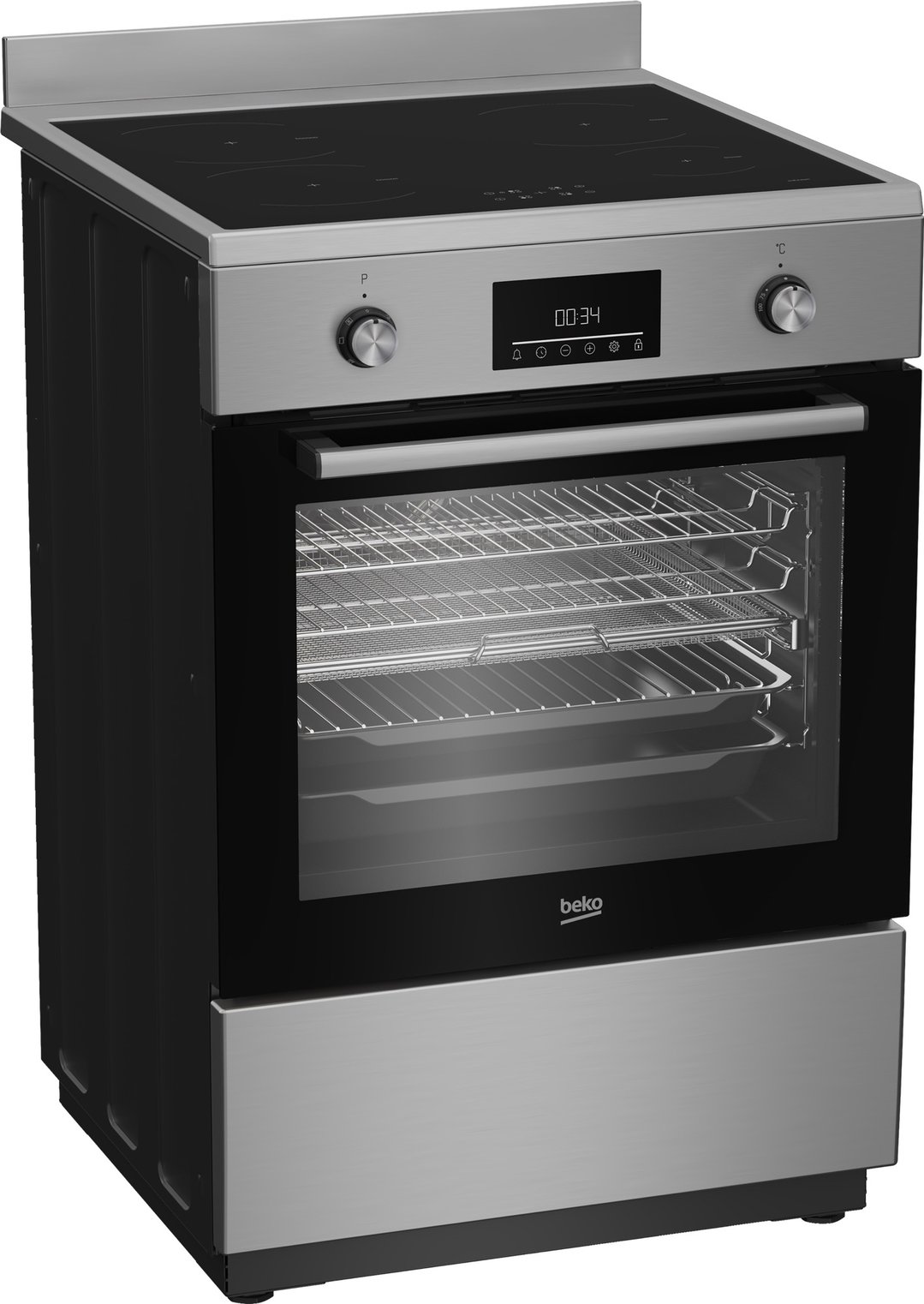 Beko Aeroperfect 60cm Freestanding Cooker with SteamAdd & Airfry & Induction Cooktop - Stainless Steel BFCB60IMX