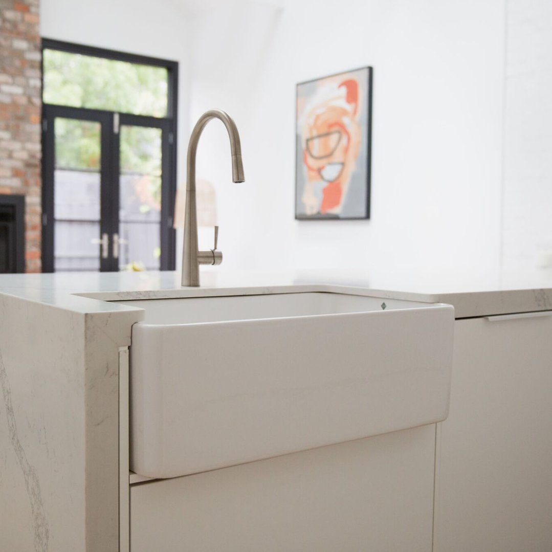 Turner Hastings Novi 75x46 Fireclay Butler Sink - Gloss White NO75FS