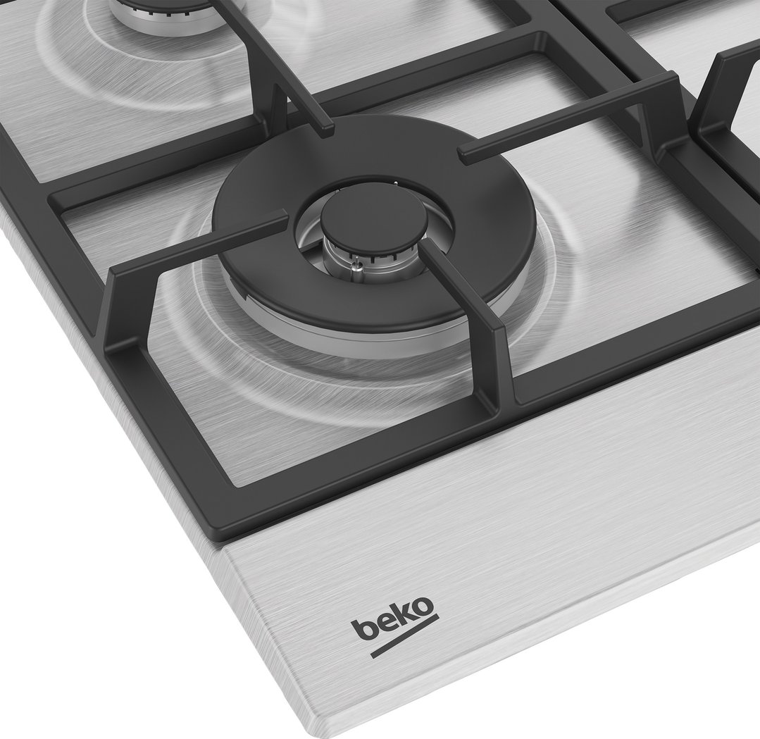 Beko 60cm 4 Burner Gas Cooktop Stainless Steel BCT60GX1
