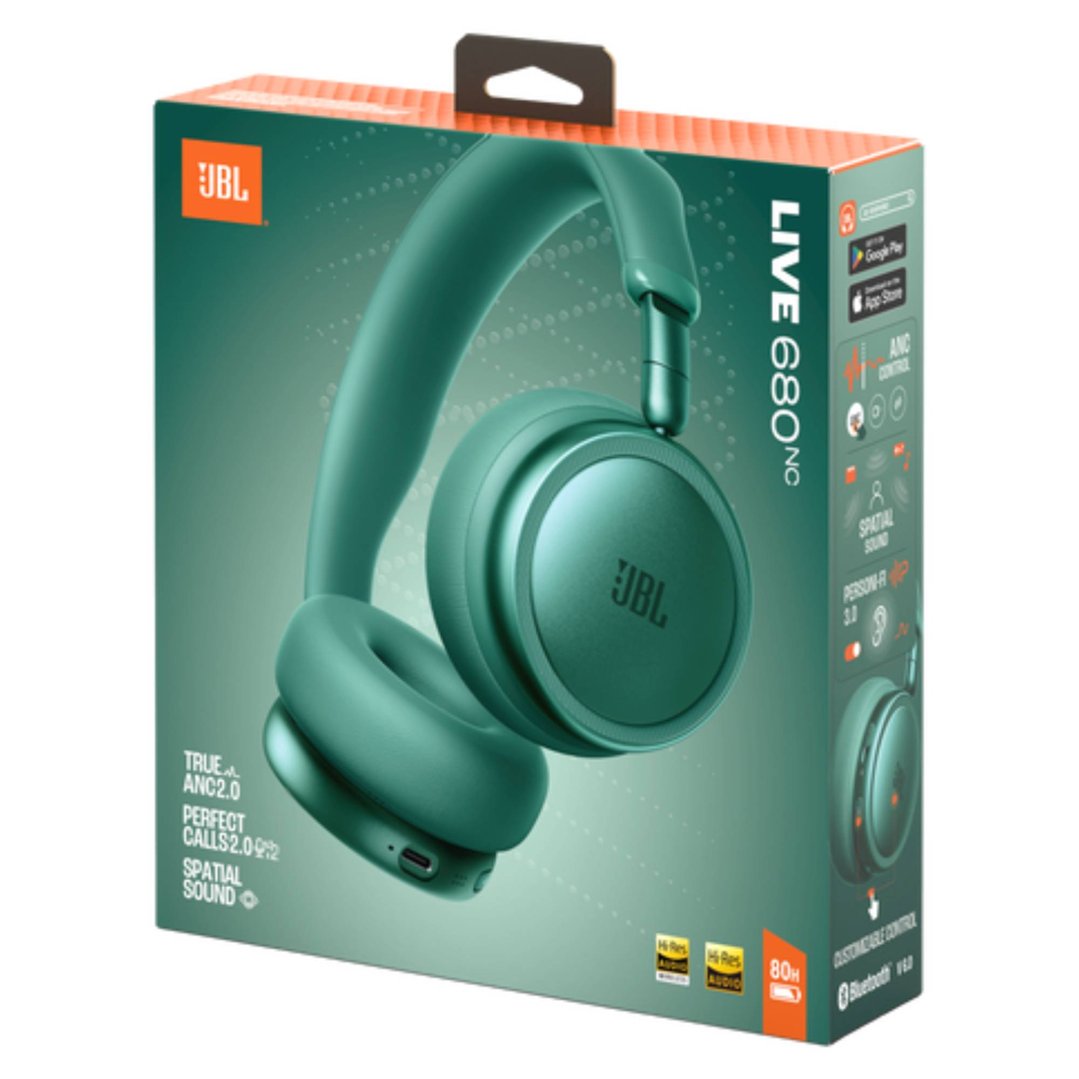 JBL Live 680 On-Ear BT Noise Cancelling Headphones - Green JBLLIVE680NCGRN