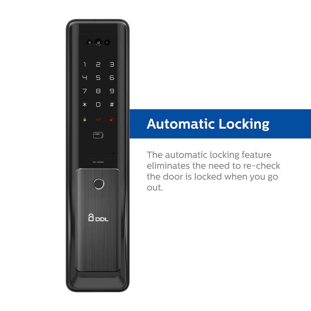 DDL Black Smart 3D Facial Recognition Smart Door Lock DDL-P6006S