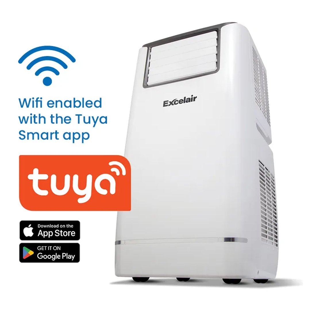 Excelair 4.1KW Portable Air Conditioner Wi-Fi, White/Black EPA58041WB