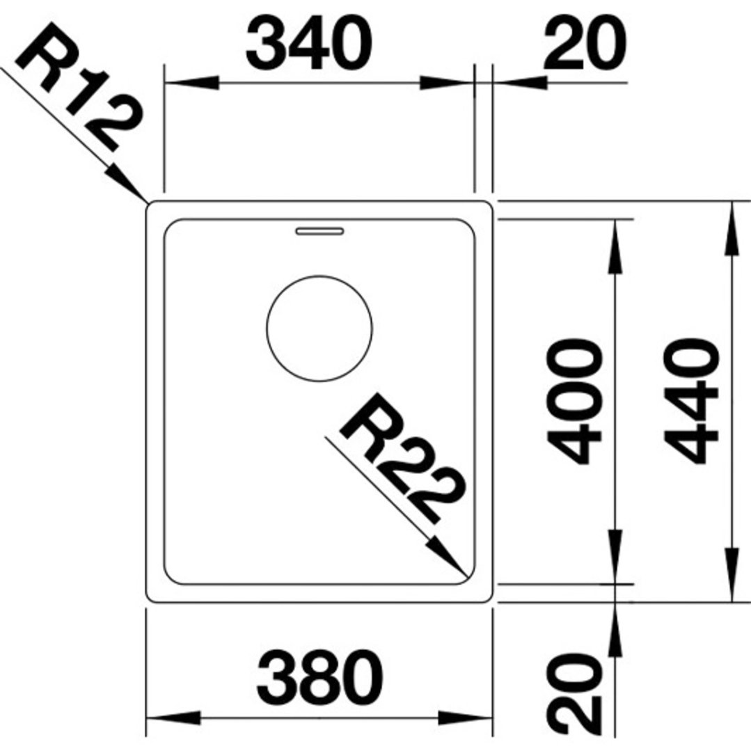 Blanco Single Bowl Inset Sink With Overflow. ANDANO340IFNK5