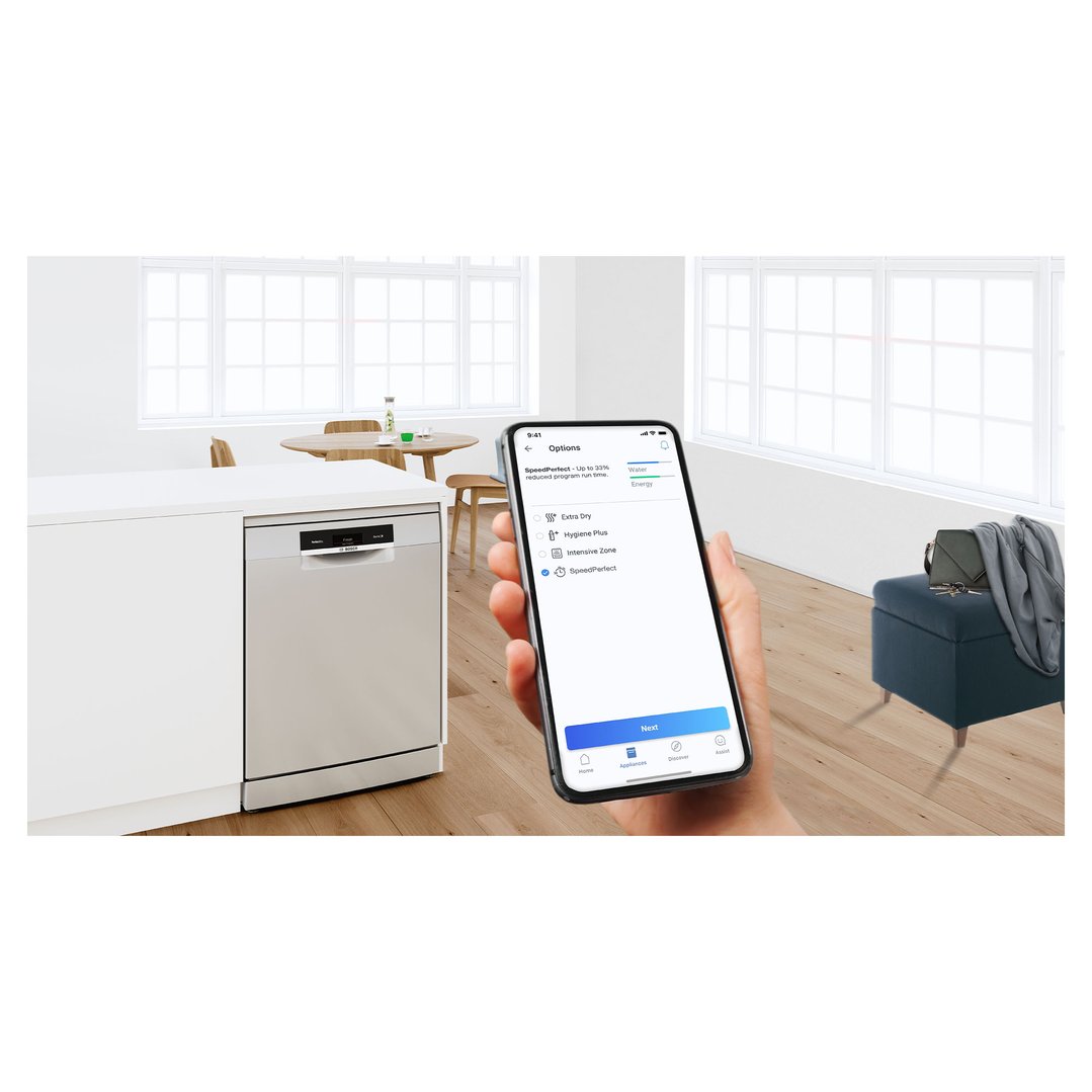Bosch 60cm, Series 2, Free-standing Dishwasher, Brushed Steel SMS26AI03A